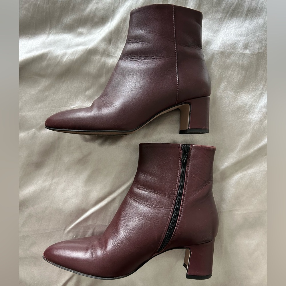 Leather Made in Italy Burgundy Ankle Boots